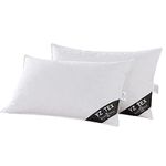 YZTEX 2 Pack Goose Feather and Down Pillows 100% Cotton Shell Soft Hotel Quality Pillows(15% Down)