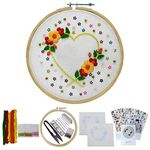 Embroiderymaterial Cute Heart Shape Design DIY Hand Embroidery Beginner Kit (Multicolor3), Others