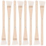 ZEONHEI 8 PCS 1 Inch Flat Hake Brushes, Soft Goat Hair Brush and Hake Paint Brush with Solid Wooden Handle, Hake Brush Set for Watercolor Pottery Painting Arts