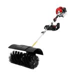 HeinaTond 52CC Gasoline Powered Sweeper 2 Stroke Petrol Broom Sweeper with Nylon Brush 2.3HP Handheld Lawn Cleaner for Leaves Snow Driveways Artificial Grass Adjustable Speed Air Cooled Engine
