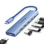 LENTION 6 in 1 USB C Hub, USB C to HDMI Adapter with 4K HDMI, USB 3.0 & 2.0, 100W PD Charging, USB C Hub Multiport Adapter for New MacBook Air/Pro, More, Stable Driver Certified (CB-CH17, Blue)