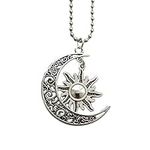 Crescent Moon Pendant Necklace, Sun