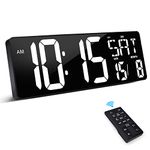 XREXS 16.5 Inch Digital Wall Clock Large Display, Auto-Dimming, Large Timer Clock, Large Digital Wall Clock for Home, Gym, Office and Classroom