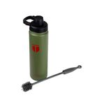 TEGO Rapid Water Bottle Insulated Vaccum Sealed Steel with Cleaning Brush - Camo Green-Gym, Thermos, Shaker, Sports