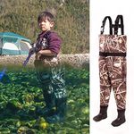 NEYGU Breathable and Waterproof Kids Chest Wader with Rubber Boots. for Toddler and Children Water Playing