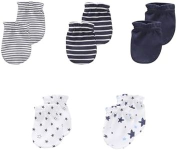 JELYLOVE 5 Pack Unisex New Born Boy Girls No Scratch Mittens Cotton Soft Baby Gloves Accessory 0-3 Months Baby Essentials