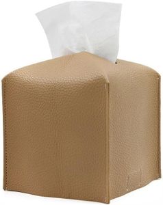 Tissue Box Dispenser Paper Storage Holder Napkin Case Organizer PU Leather Cover