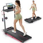 HomeTro Walking Pad Treadmill with 7% Incline, 2-in-1 Under Desk Treadmill for Home Office, Foldable with Handle Bar, Quiet 3.0HP Motor, Remote & App Control