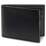 Bosca Men's Nappa Vitello Collection-Executive Id Wallet Travel Accessory-Bi-Fold, Black, One Size