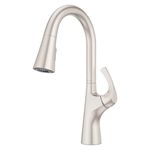Pfister Talega Stainless Steel Kitchen Faucet with Pull Down Sprayer, High Arc Kitchen Sink Faucet with Pull Out Spray Head, Modern Home Décor, High Pressure Single Handle Kitchen Faucets
