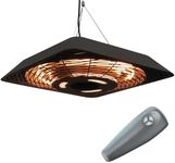 Outsunny 2000W Electric Hanging Patio Heater Ceiling Mounted Halogen Heating Indoor Outdoor with Remote Control Aluminium