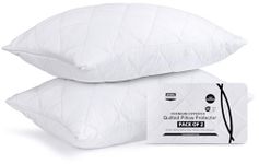 Utopia Bedding Pillow Protector 50x75 cm Quilted Zippered, Soft & Breathable Microfiber Pillowcase Protectors (2 Pack - White)