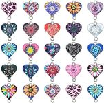 KitBeads 42pcs 21 Styles Heart Connector Charms Bali Style Flower Heart Charms Colorful 2-Hole Heart Shaped Charms for Jewelry Making Bulk