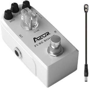 AZOR Pure Boost Guitar Effect Pedal Micro Clean Boost Pedal with Guitar Pedal Power Cable,9V Battery Clip Converter Power Cable