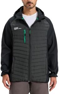 SKPRO Men's Quilted Work Jacket, Water-Resistant Durable Work Coat Black M