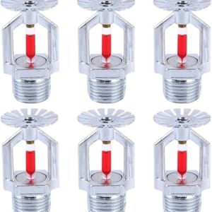 6pcs Pendent Fire Sprinkler Head Chrome Plated 1/2 inch NPT 155℉