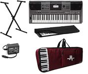 Yamaha Keyboard PSR-I500, 61-Keys Digital Portable Touch Sensitive Keyboard With Gig Bag, Stand, Dust Cover & Power Adapter Combo. (Ybkr)