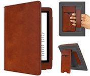 MyGadget Cover Vegan Leather for Kindle Paperwhite 10th Generation 2018 - PQ94WIF - 6 Inches - Magnetic Flip Case - Bookstyle Protector with Stand Vintage Brown