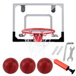 Amy&Benton Mini Basketball Hoop Indoor for Kids Small Basketball Goal Over The Door Nerf Basketball Hoop Dunking Proof on Wall for Room Bedroom Office