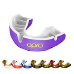 OPRO Gold Level Mouthguard, Adults and Kids Sports Mouth Guard, Featuring Revolutionary Fitting Technology for Boxing, Lacrosse, MMA, Martial Arts, Hockey, and All Contact Sports (Purple, Adult)