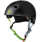 Triple 8 Unisex Dual Certified Skateboard Helmet, Black Zest, S M UK