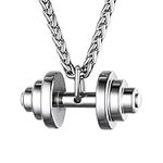 U7 Dumbbell Necklace Stainless Stee