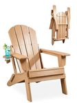 TEKXDD Folding Adirondack Chairs - Muskoka Chair, Adirondack Chairs Plastic, Recyclable HDPE, Weather Resistant, for Outdoor, Patio & Cottage