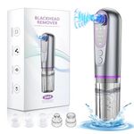 Blackhead Remover Vacuum, Rechargeable Pore Vacuum Cleaner with Visible Water Tank, Black Head Remover Tool with 3 Adjustable Suction Power Modes and 5 Heads, for Facial Cleansing and Pore Care