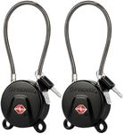 Forge TSA Approved Luggage Locks Ultra-Secure Dimple Key Travel Locks with Zinc Alloy Body- Black 2 Cable Locks