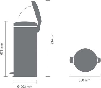 Brabantia NewIcon 30L Pedal Bin – Beige Stainless Steel Trash Can