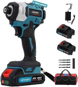 Cordless Impact Driver with 2x2.0Ah Battery and Charger, 100Ft-lbs(135N.m) Drill/Driver Set, 3200RPM Brushless 1/4 inch Hex Impact Screwdriver with Bit Accessories, 4+3 Speed, Led Light-JOVANT