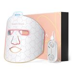 IBORRIA Led Face Mask Light Therapy, Near infrared Red Light Therapy for Face, Flexible Silicone Light Therapy Mask, Red Light Therapy Mask for at Home Face Masks Skincare (Sleek White)