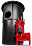 Red Lion RL-WCS50TA 115 Volt, 1/2 HP, 5600 GPH Automatic Sewage System with Cast Iron Pump and 18-inch x 30-inch Basin, Red/Black, 14942749