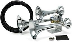 HornBlasters Outlaw 12/24-Volt Train Horn - 3 Chrome Trumpets - Big Sound