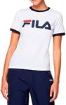 FILA Women's Women's Classic Ringer Tee, White, Size XL