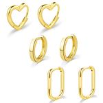 BMMYE Silver/Gold Huggie Hoop Earrings Set, Mini Cartilage Earrings Hypoallergenic Small Huggy Hoop for Women Mens 6mm 8mm 10mm 12mm