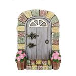 JIUMO Fairy Doors Outdoor Miniature Fairy Garden Doors for Trees Fairies Door Wall Hanging Garden Ornaments Decor Gifts Tree Decor Ornaments Fairy Gnome Home