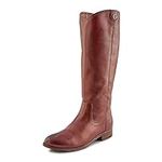 Frye Melissa Button 2 Equestrian-Inspired Tall Boots for Women Made from Hard-Wearing Vintage Leather with Antique Metal Hardware and Leather Outsole – 15 ½” Shaft Height, Mahogany, 3.5 UK