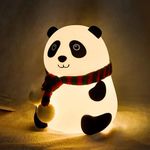 GLOWSERIES Cute Panda Night Light for Kids,Nursery Silicone Night Light,7-Color Changing Lamp,Room Decor, Gifts for Toddler Children Teenage Girls Valentine's Day (Close Eye), LED, Multicolor