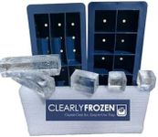 ClearlyFrozen High Capacity Clear Ice Tray/Maker With Molds For Ten 2" Crystal Clear Artisanal Ice Cubes and Six Crystal Clear Artisanal 1.3" x 1.3" x 5" Collins Ice Spears.