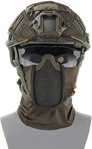 Tactical Airsoft Paintball Protective Helmet Set, Balaclava Mesh Mask With Full Face Protection In Ninja Style For Wild Hunting CS Games, Etc.