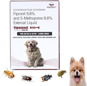 Medilogy Biotech Dog Spot on Solution 2.68ml for Prevention & Effective Control of Flea, Tick & Chewing Lice Treatment for Dogs Weighing from 20kgs to 40 kgs-Pack of 1