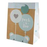 Hallmark Large Multi-Occasion Gift Bag - Blue 'Peek-a-Boo' Bear Design