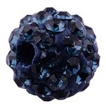 RUBYCA Pave Czech Crystal Disco Ball Clay Beads fit Shamballa Jewelry (20pcs, 10mm, Montana Blue)