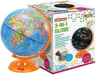 3-in-1 Light Up Globe for Kids - 8” Illuminated Star Map World Globes With Built-in Night Lamp Projector, And Stand - Learning & Educational Stem Toys, Gifts for Kids Ages 8 9 10 11 12 13+ Years Old