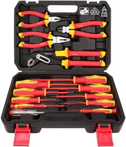 Insulated Screwdriver & Pliers Set: 14-Piece VDE Insulated Set 1000V Insulated Electrician Tool Set with Magnetic Phillips, Slotted Screwdrivers and Insulated Pliers