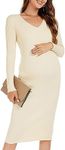 WANTROY Maternity Dress Long Sleeve