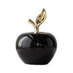 JISADER Ceramic Figurine Apples Statue Gift Collection Ornament Fruit Sculpture for Office Entryway Bedroom Home Decor, Black, Large