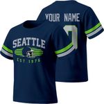 KREDE Seattle T Shirt Custom Name Number for Kids Girl Boy Gift
