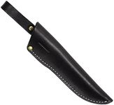 BPS Knives - Belt Knife Sheath - Black Leather Sheath for Mora Garberg - Sheath with Belt Loop for Vertical Carry of Fixed Blade Knife - Free Suspension Thick Black Leather Genuine Case
